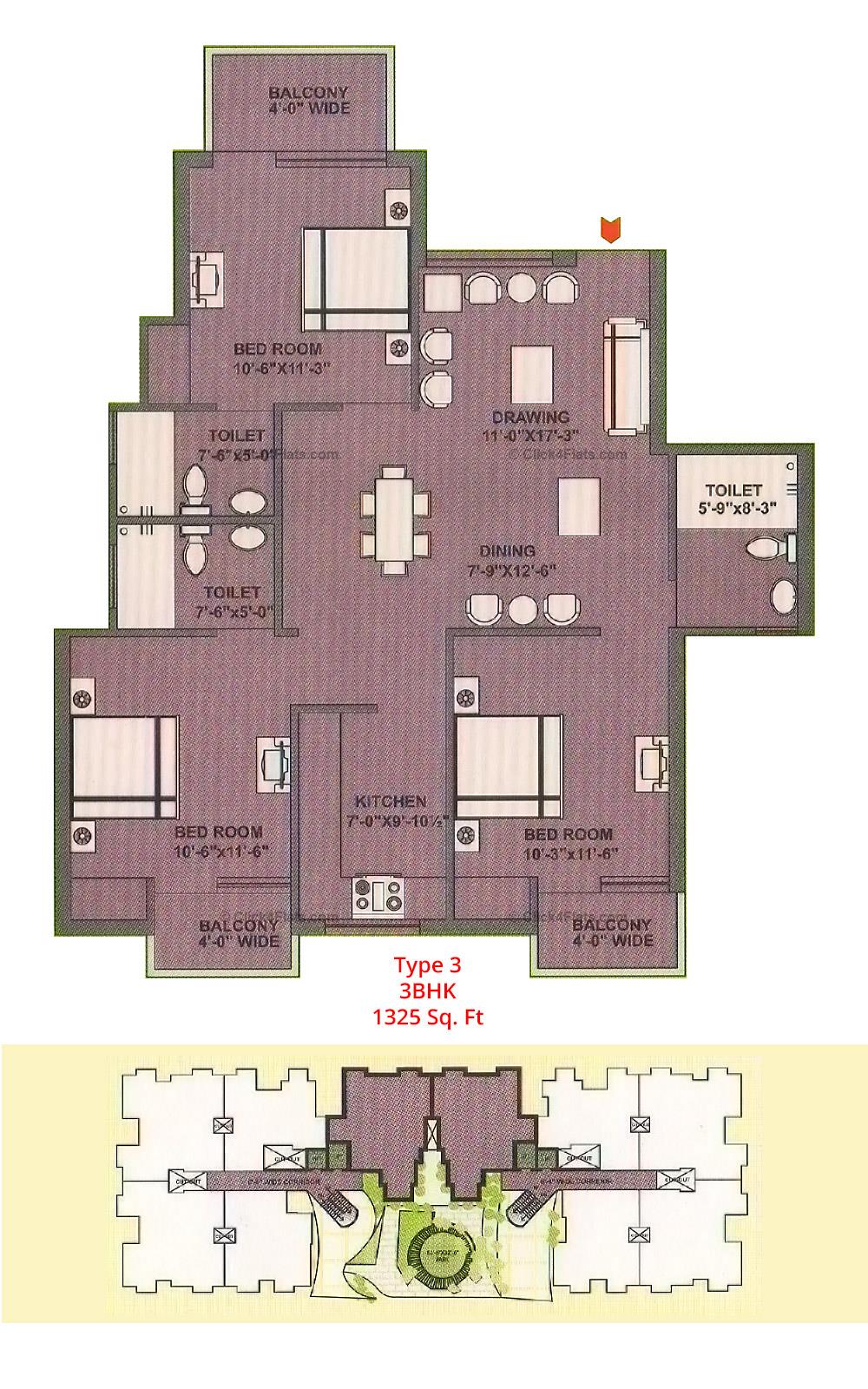 Royal Greens I 3 BHK 