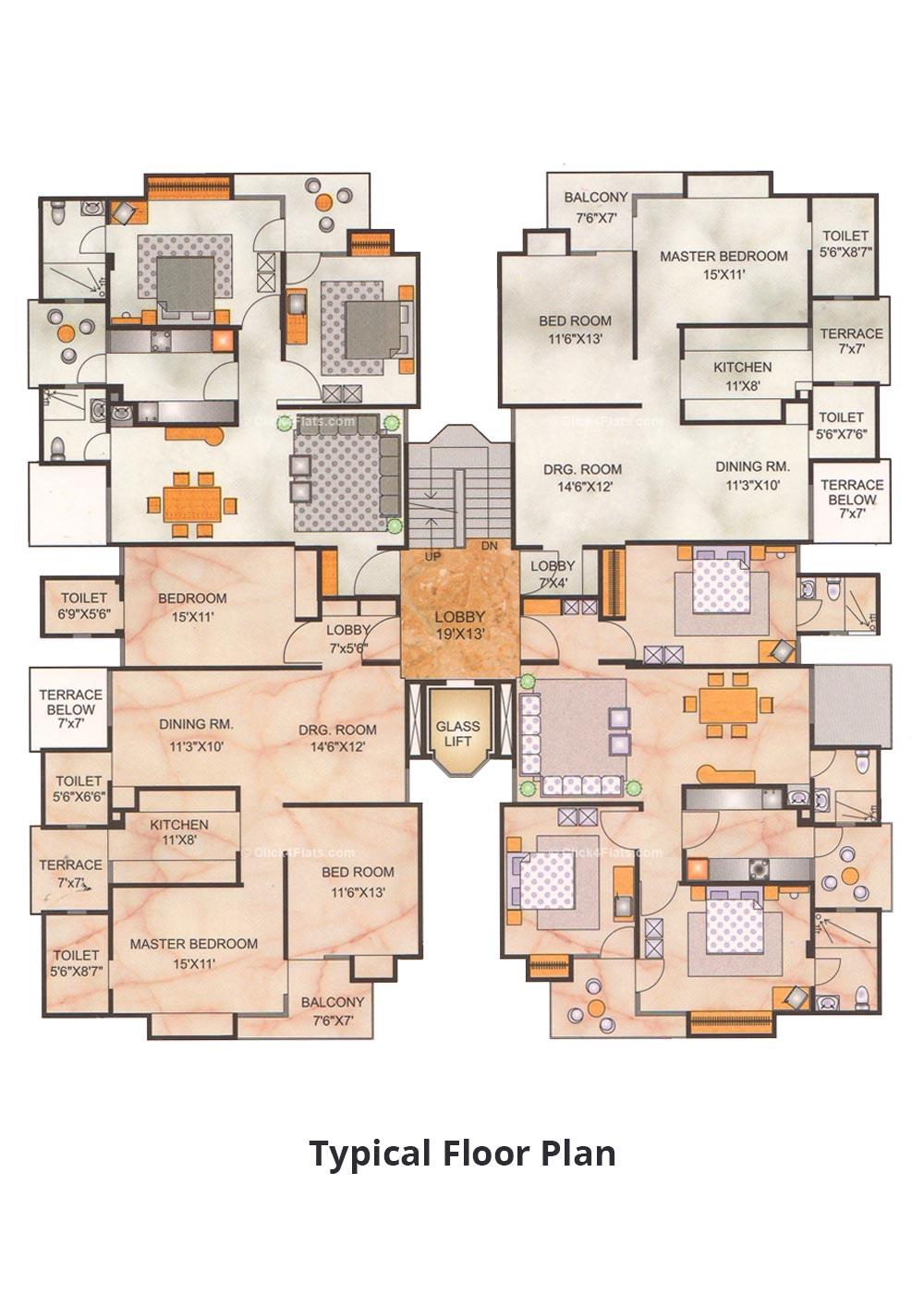 Pearl Oasis Typical Floor Plan