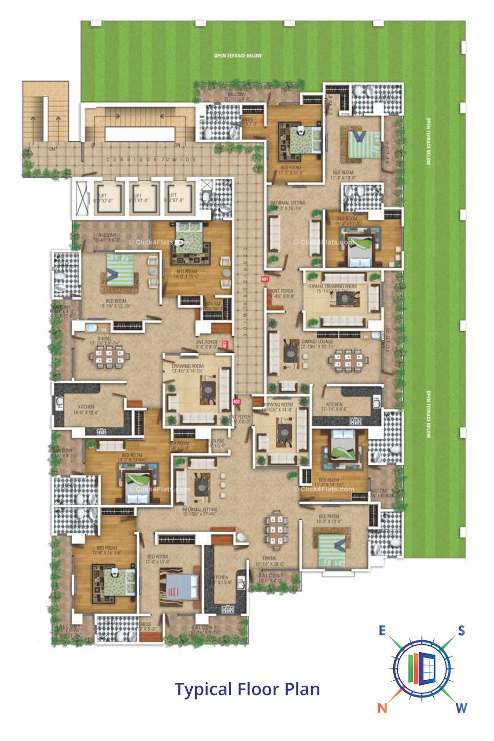 SDC Roshan Residency Typical Floor Plan