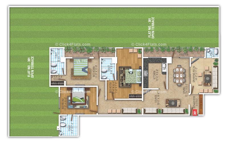 SDC Roshan Residency 3 BHK 