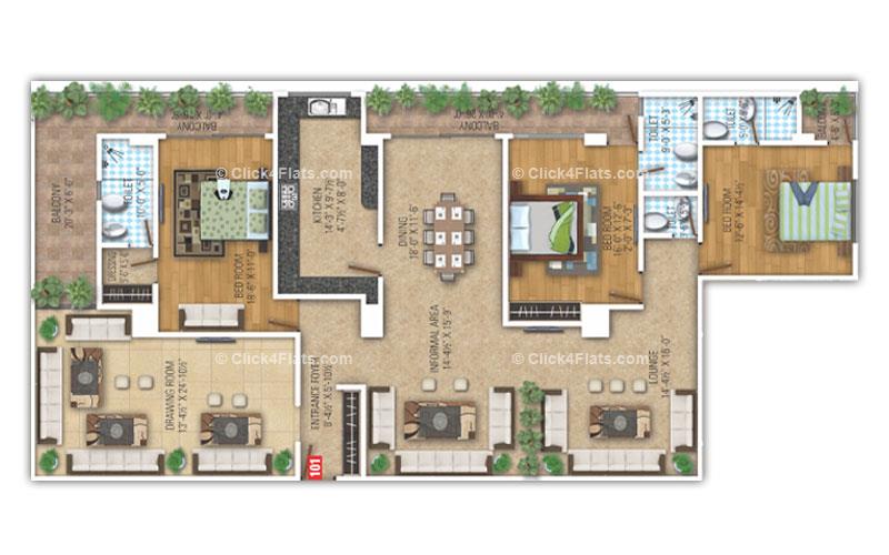 SDC Roshan Residency 3 BHK 