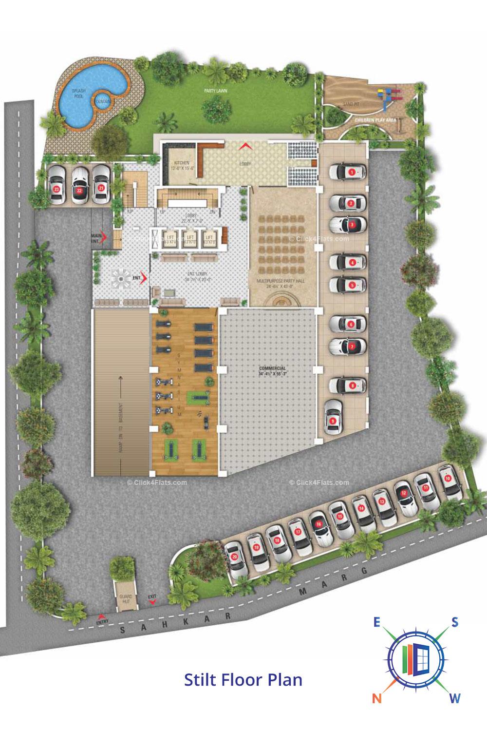 SDC Roshan Residency Stilt Floor Plan