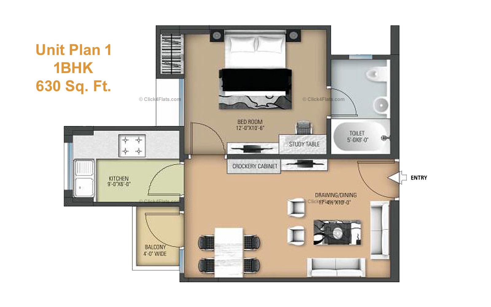 Anukampa Platina 1 BHK 