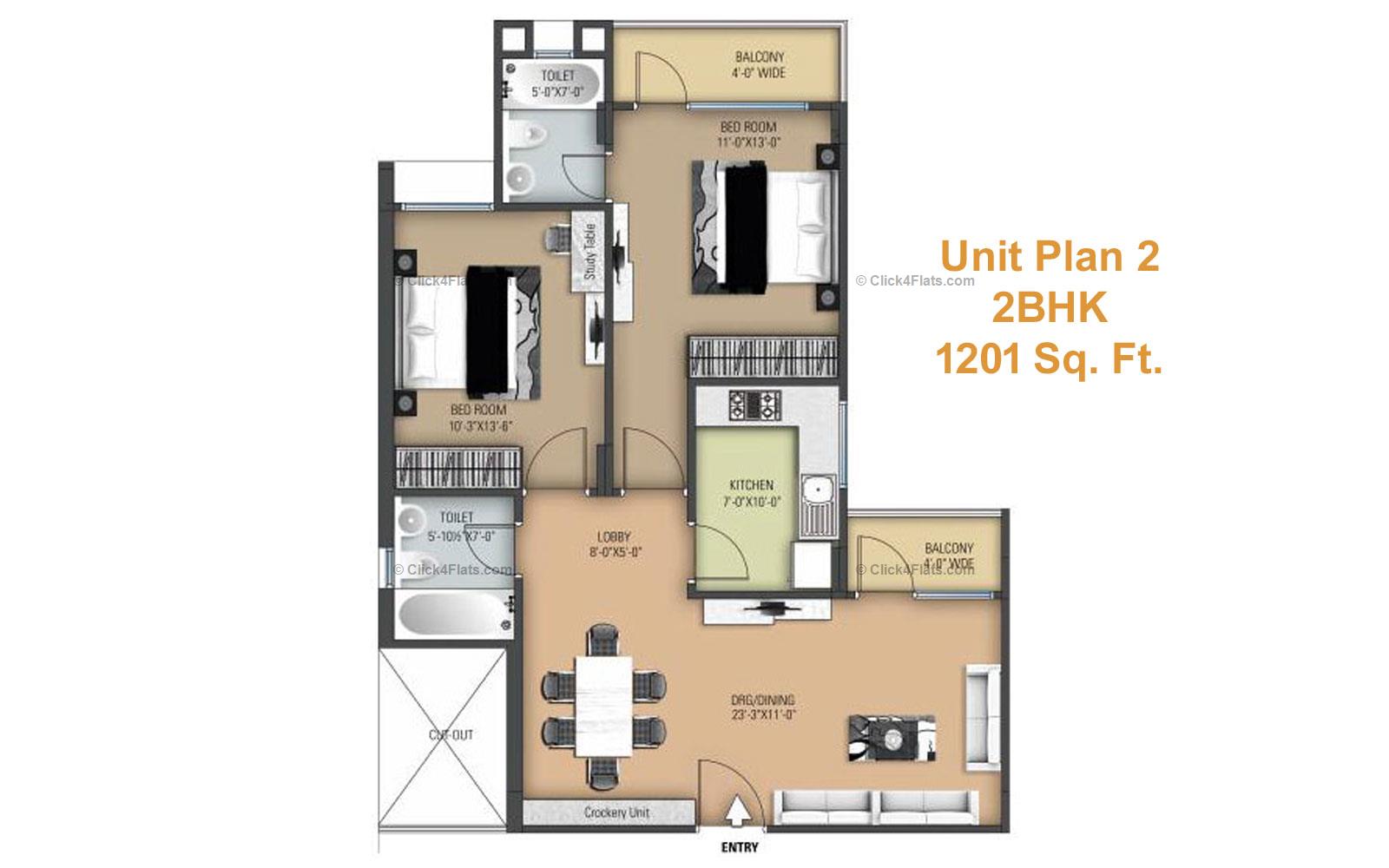 Anukampa Platina 2 BHK 