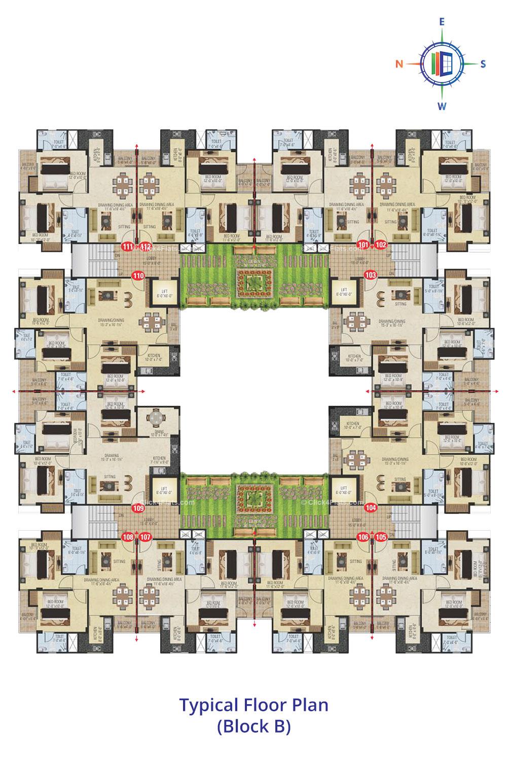 Garden 41 Typical Floor Plan (BLOCK B)