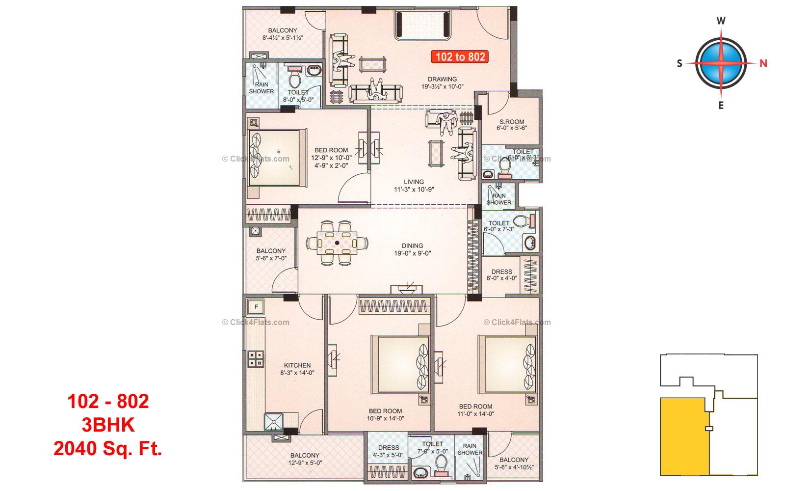 Govind Regency 3 BHK 