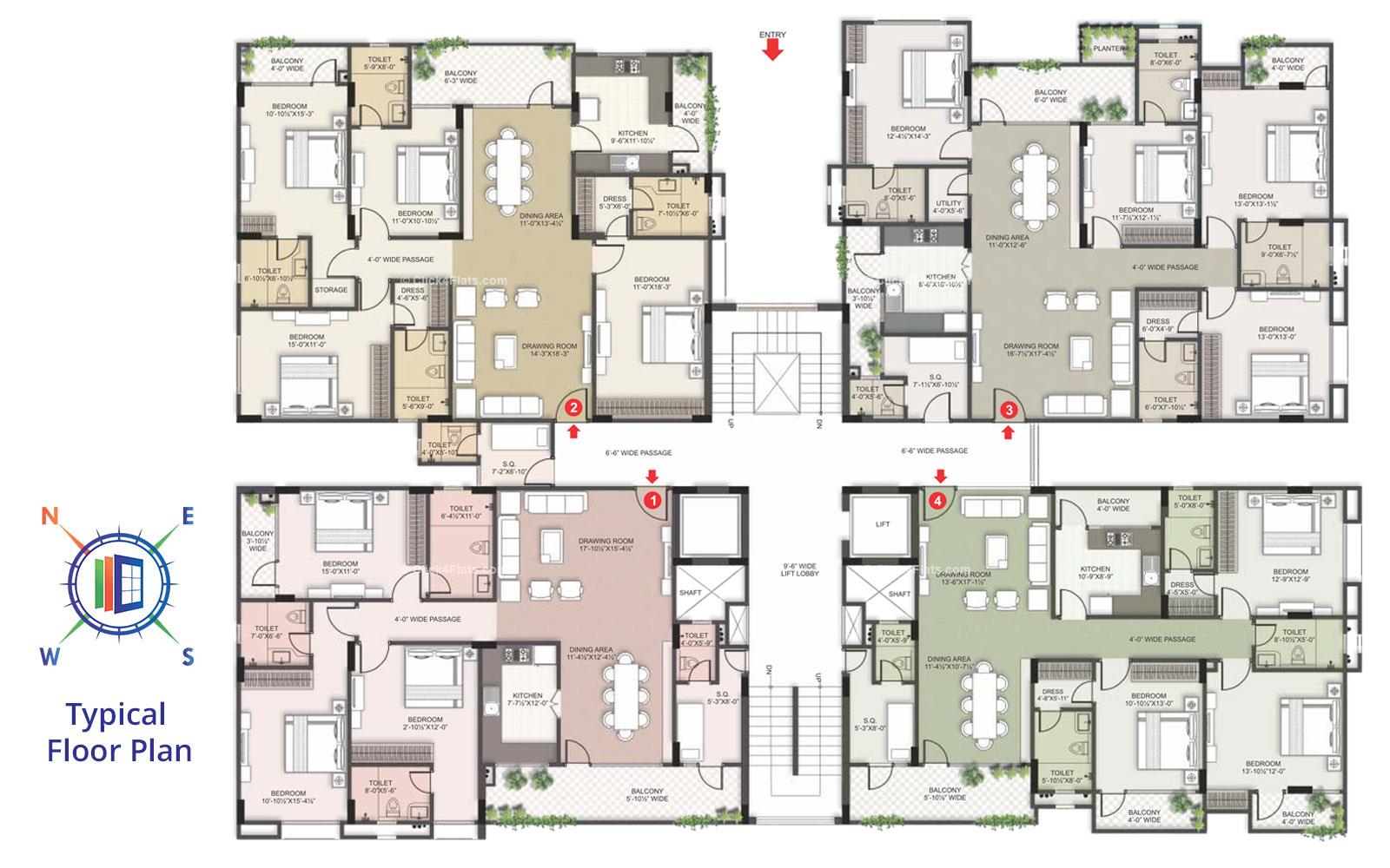 Siddha Basil Typical Floor Plan