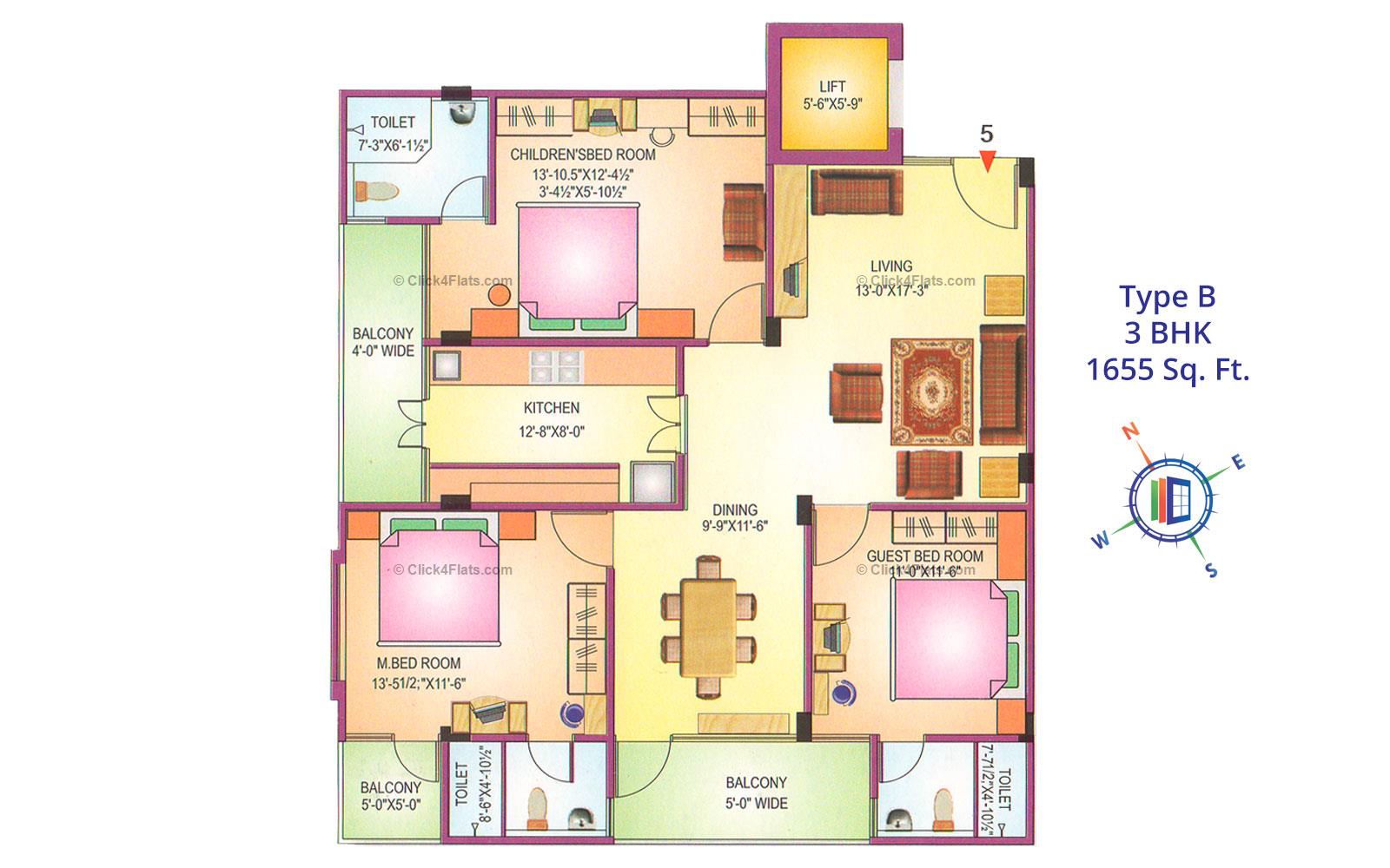 Akshat Elegance 3 BHK 