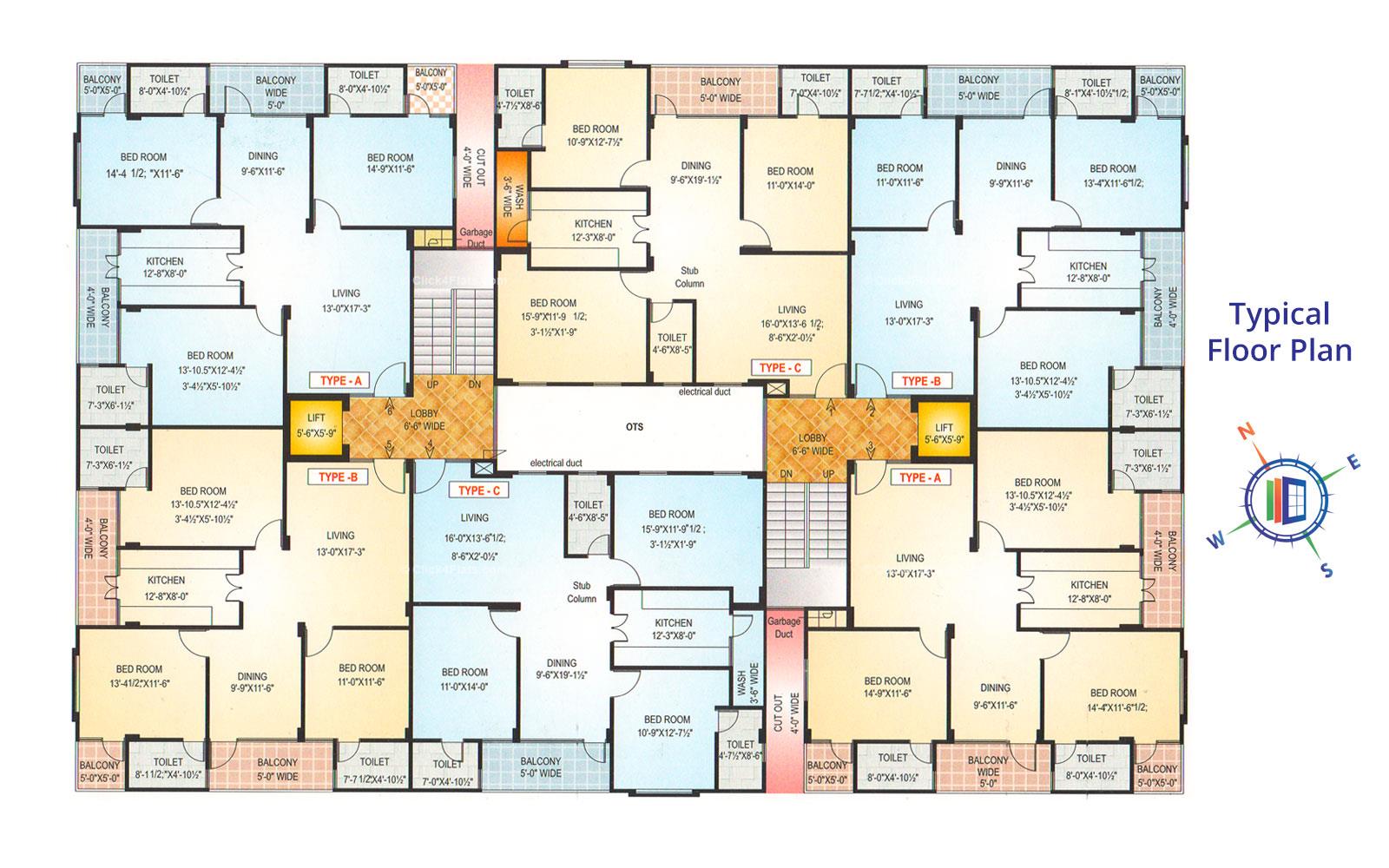 Akshat Elegance Typical Floor Plan