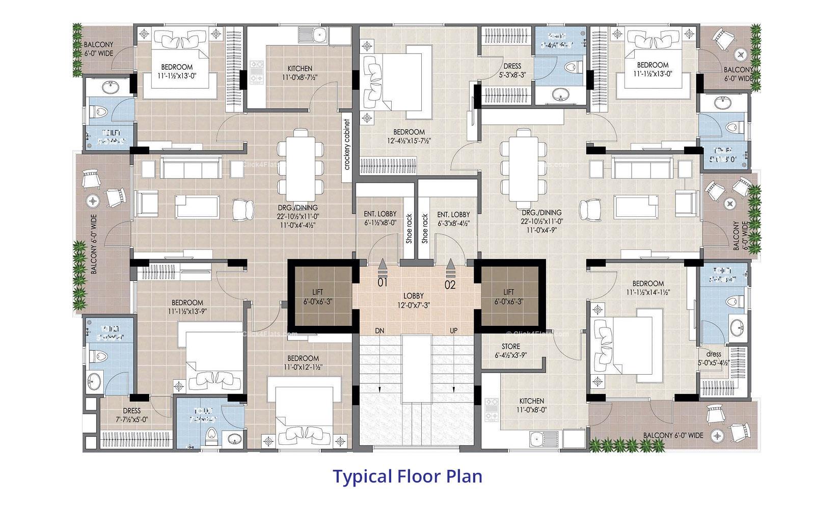 Shubh Ratan Typical Floor Plan