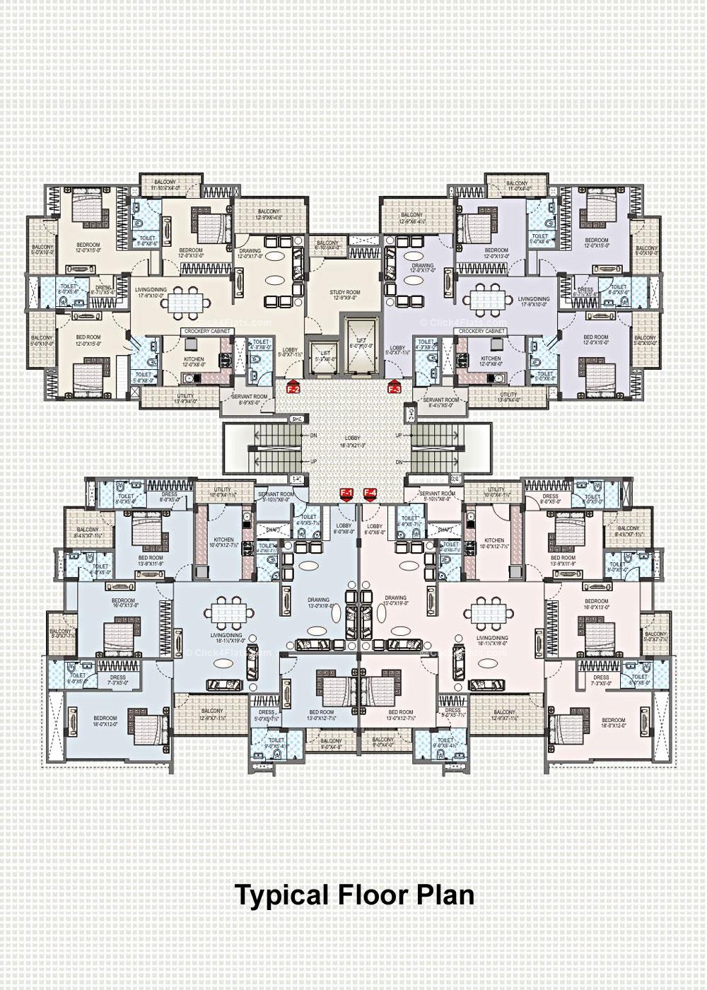 Karan Upasna Residency Typical Floor Plan