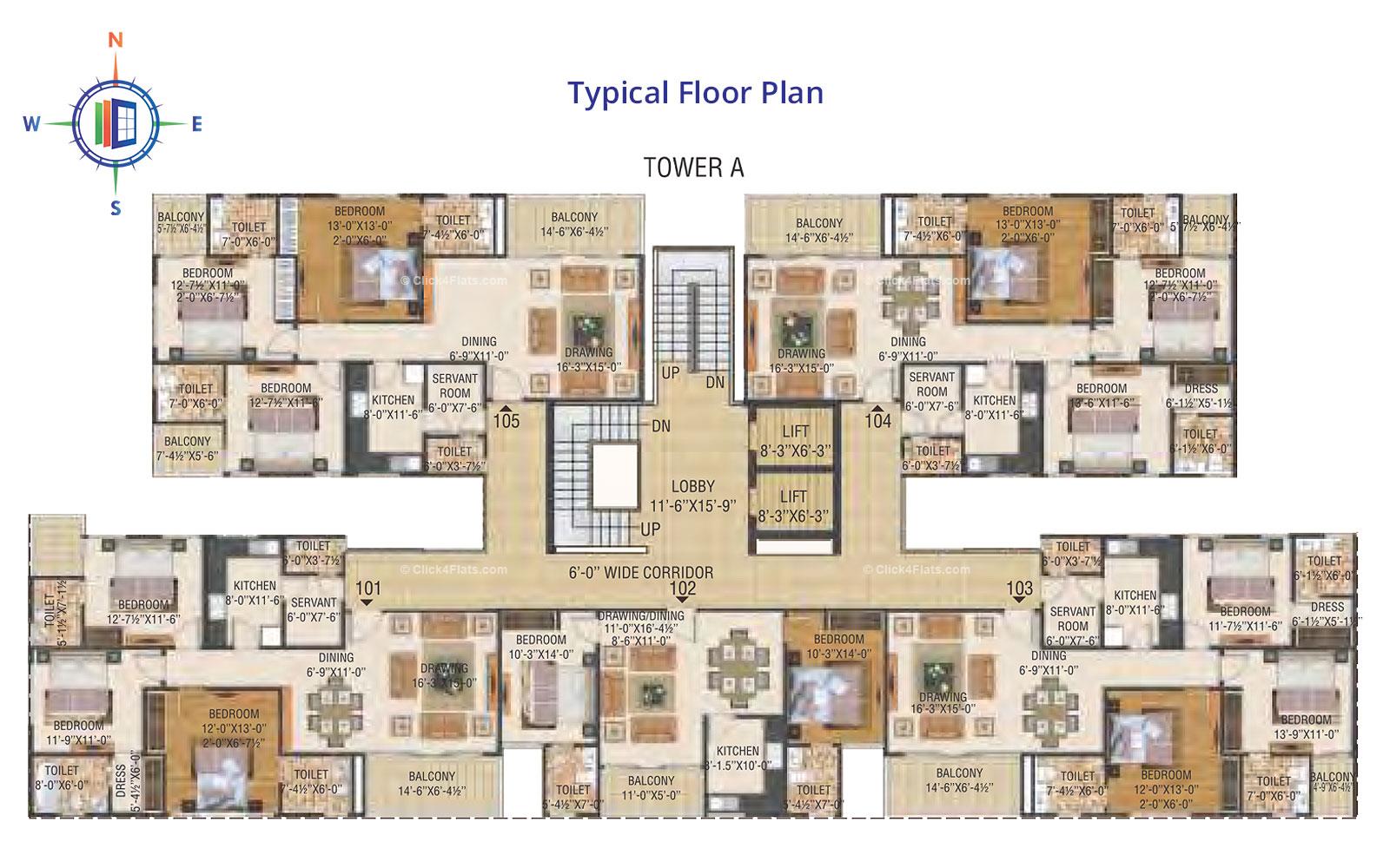 The Coronation Typical Floor Plan (Block A)