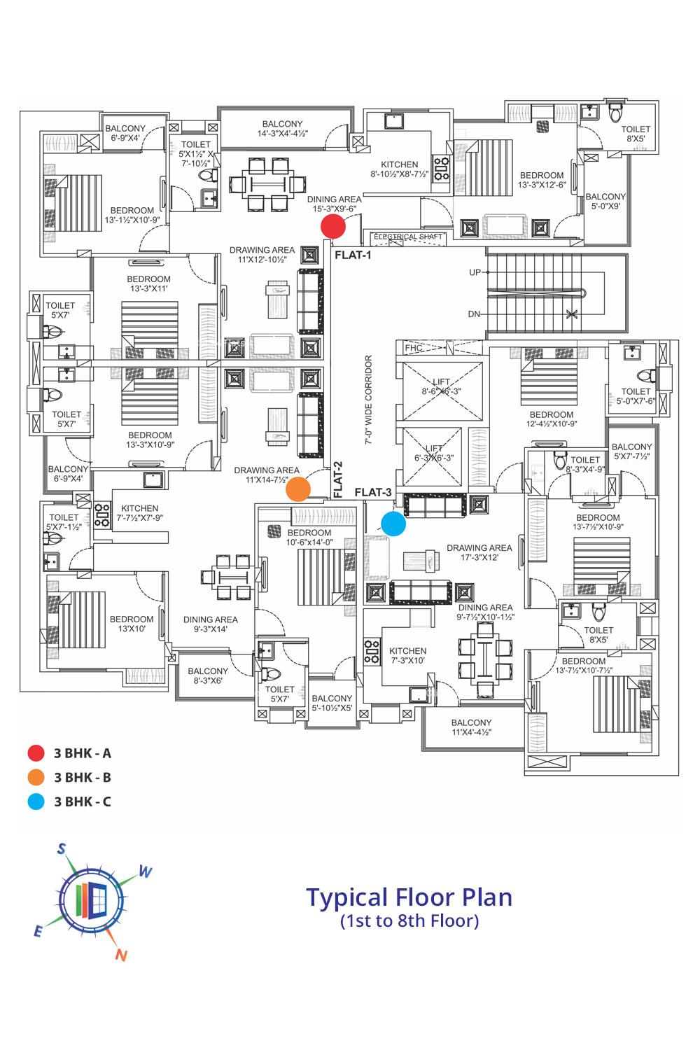 Unique Prime Typical Floor Plan