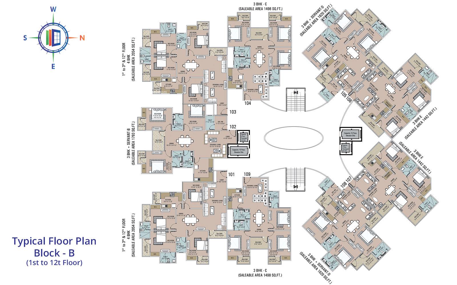 Unique Emporia Typical Floor Plan (Block - B)