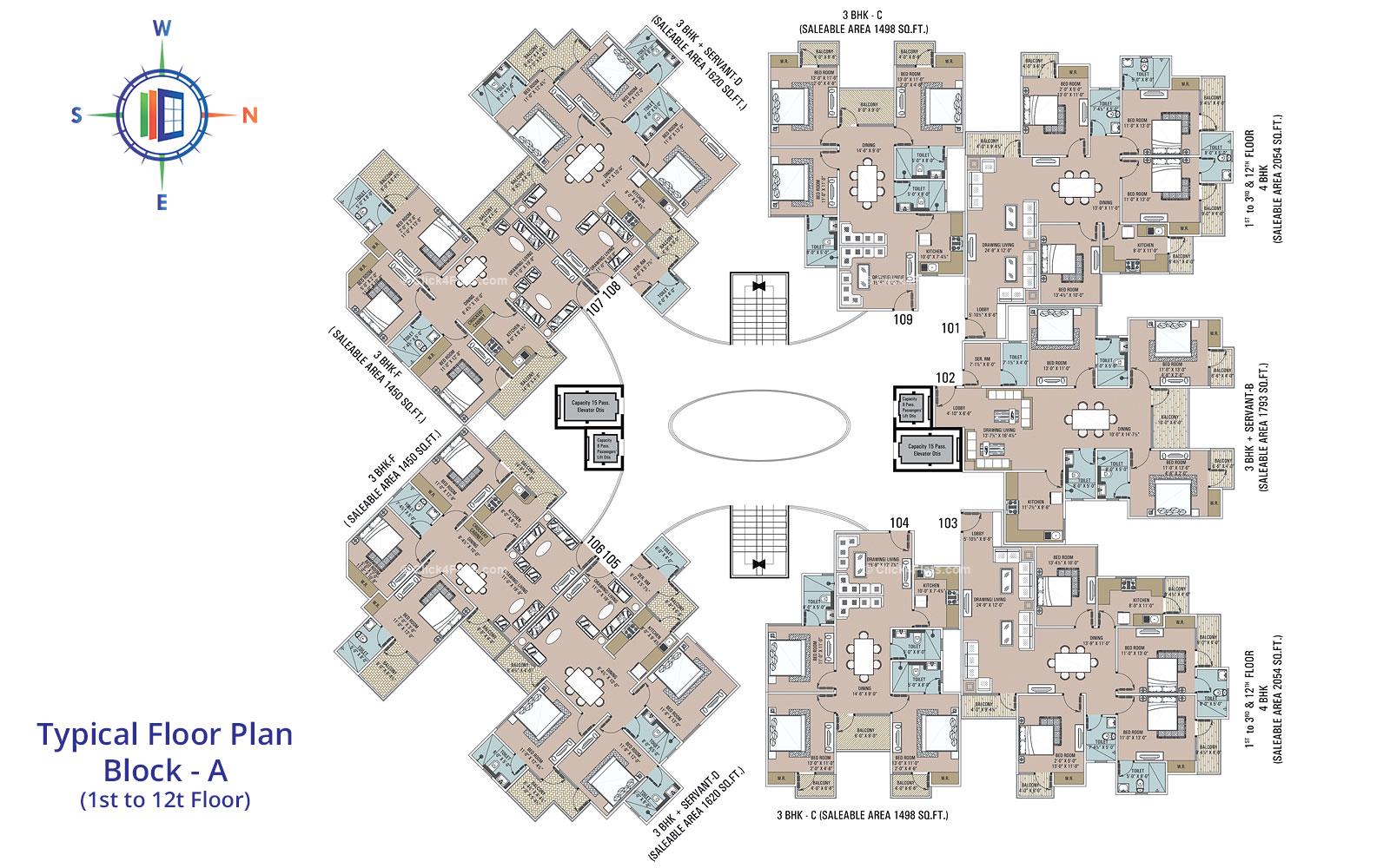 Unique Emporia Typical Floor Plan (Block - A)