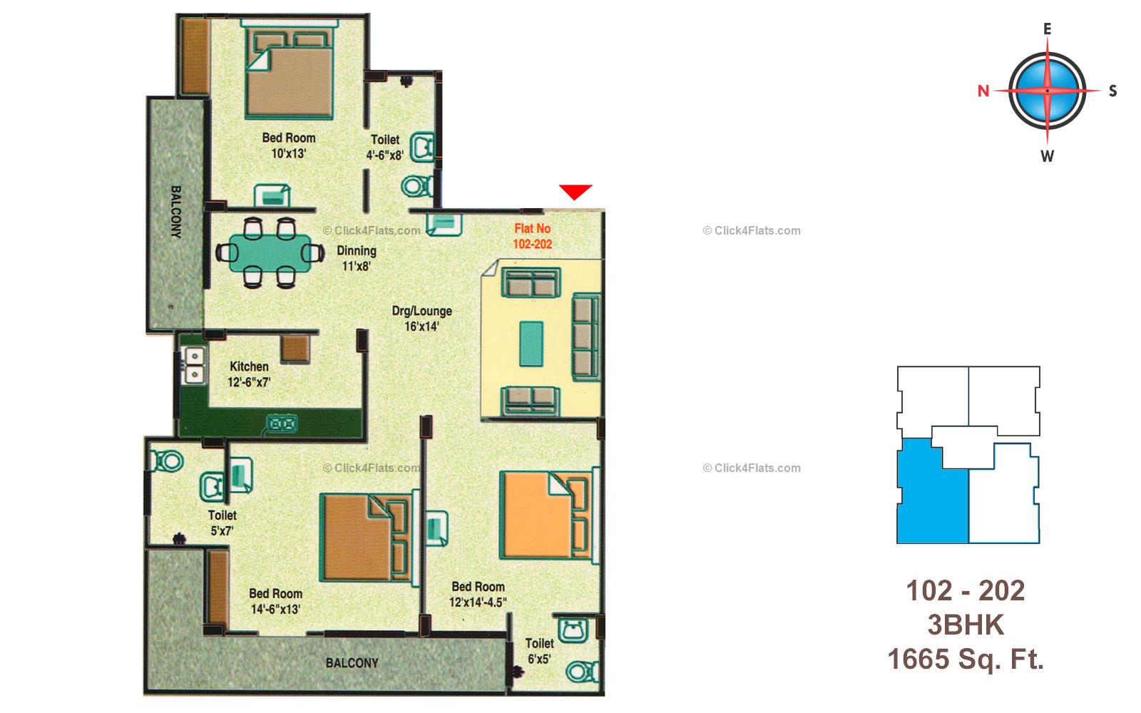 Golden Heights 3 BHK 