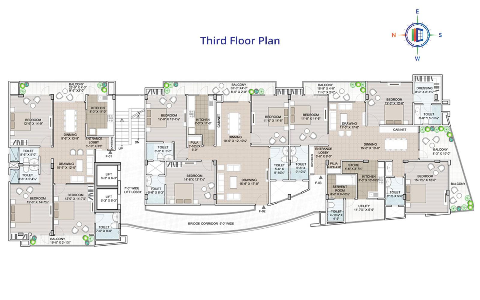 Boulevard Third Floor Plan