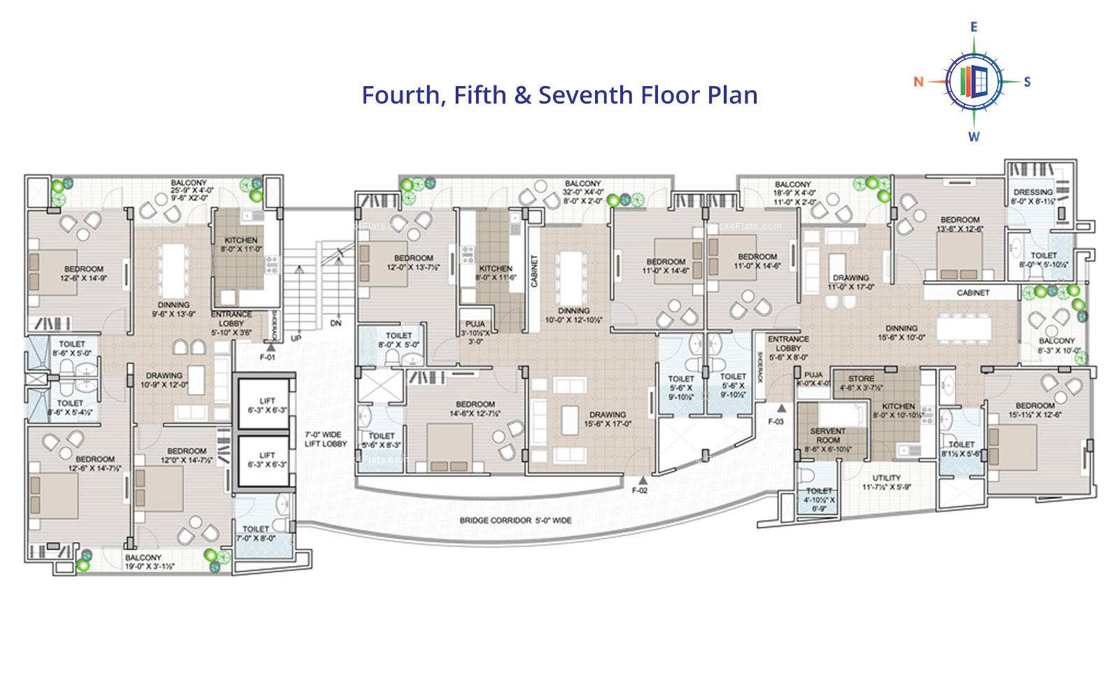 Boulevard Fourth Floor Plan