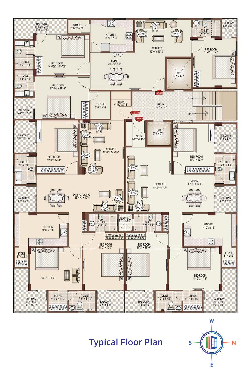 Pearl Grands Typical Floor Plan