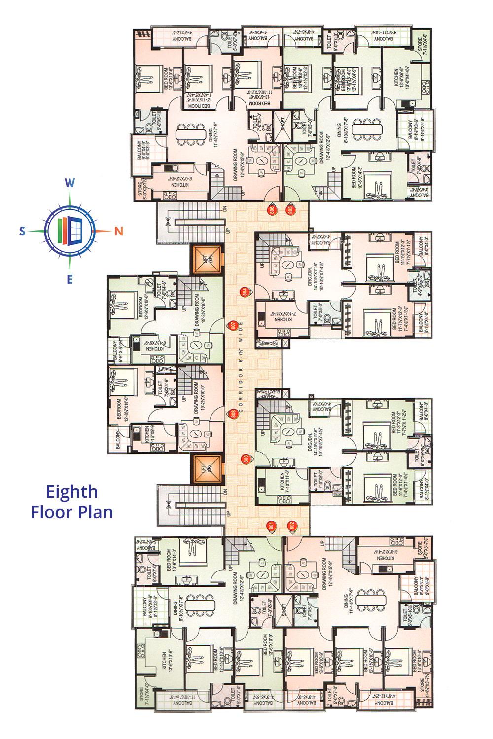 Okay Plus Green Heights Eighth Floor Plan