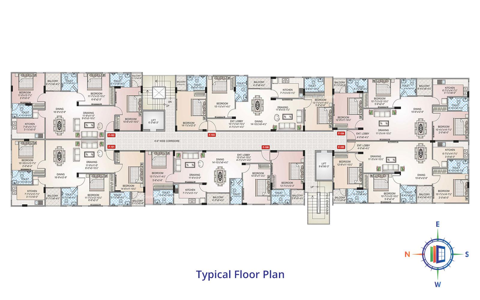 Shivgyan Heights Typical Floor Plan