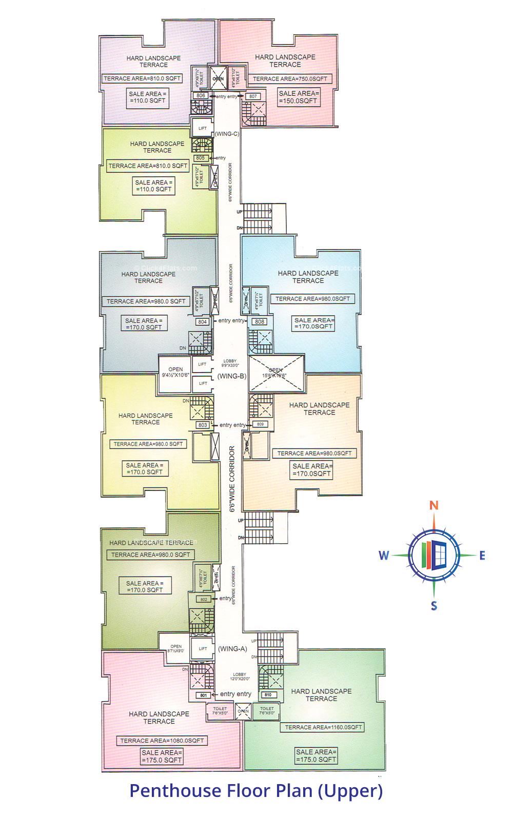 Pearl Springs Penthouse Floor Plan (Upper)