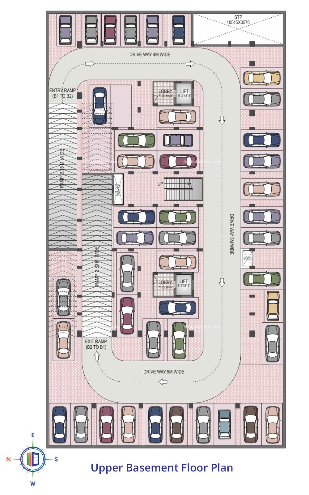 Pearl Avantika Upper Basement Floor Plan