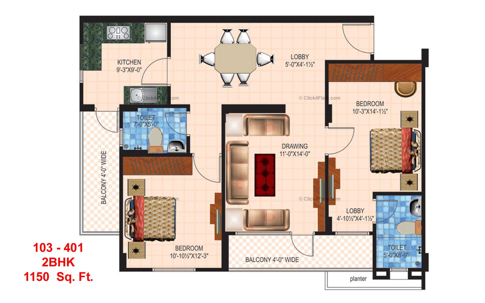 Anukampa Residency 2 BHK 