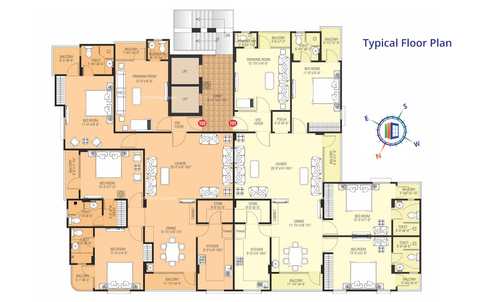 Anita Enclave Typical Floor Plan