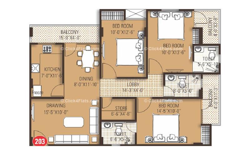 Courtyard 3 BHK 