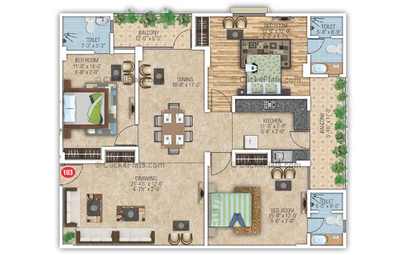 Degra Heights 3 BHK 