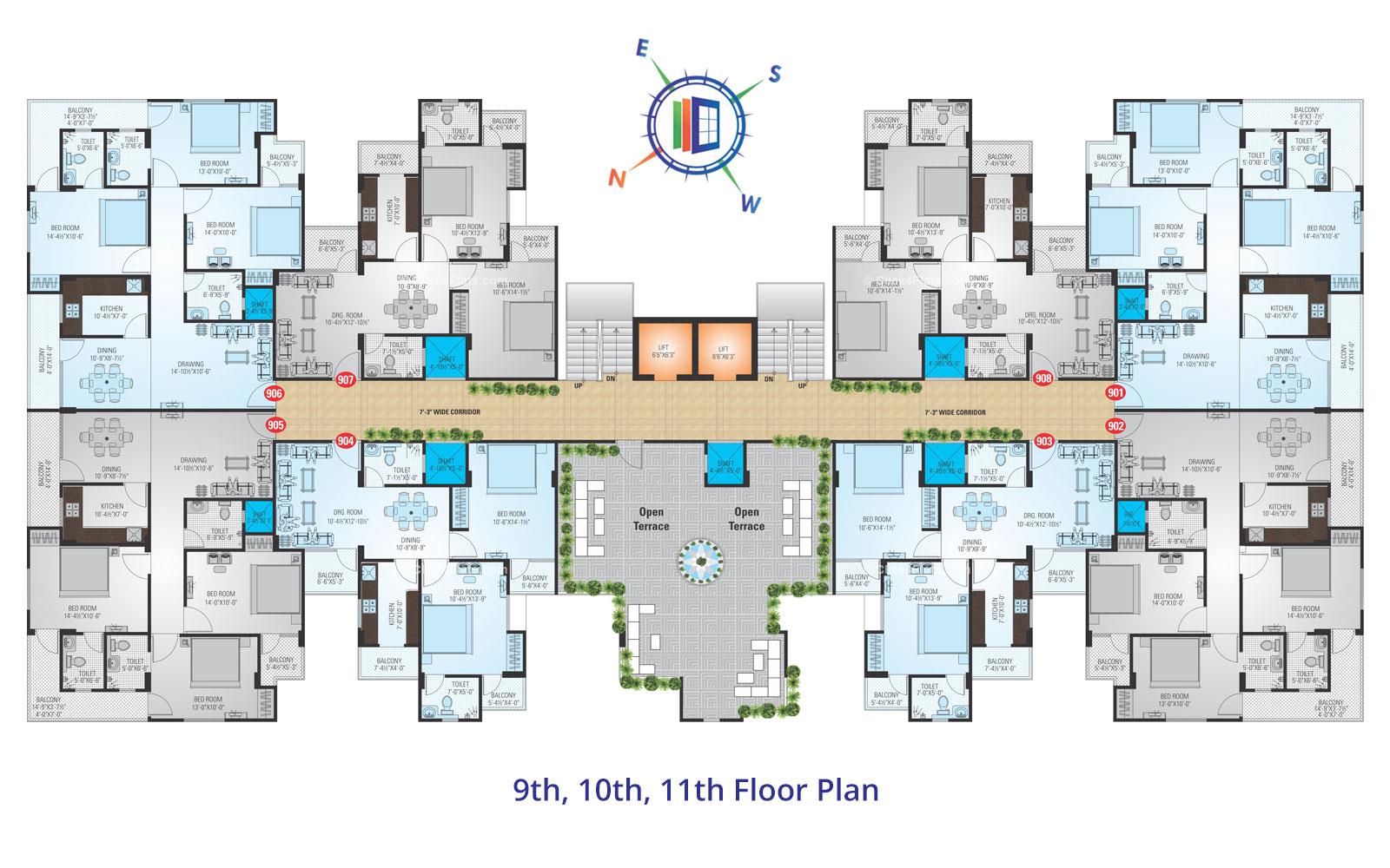 SDC Keystone 9th to 11th Floor Plan