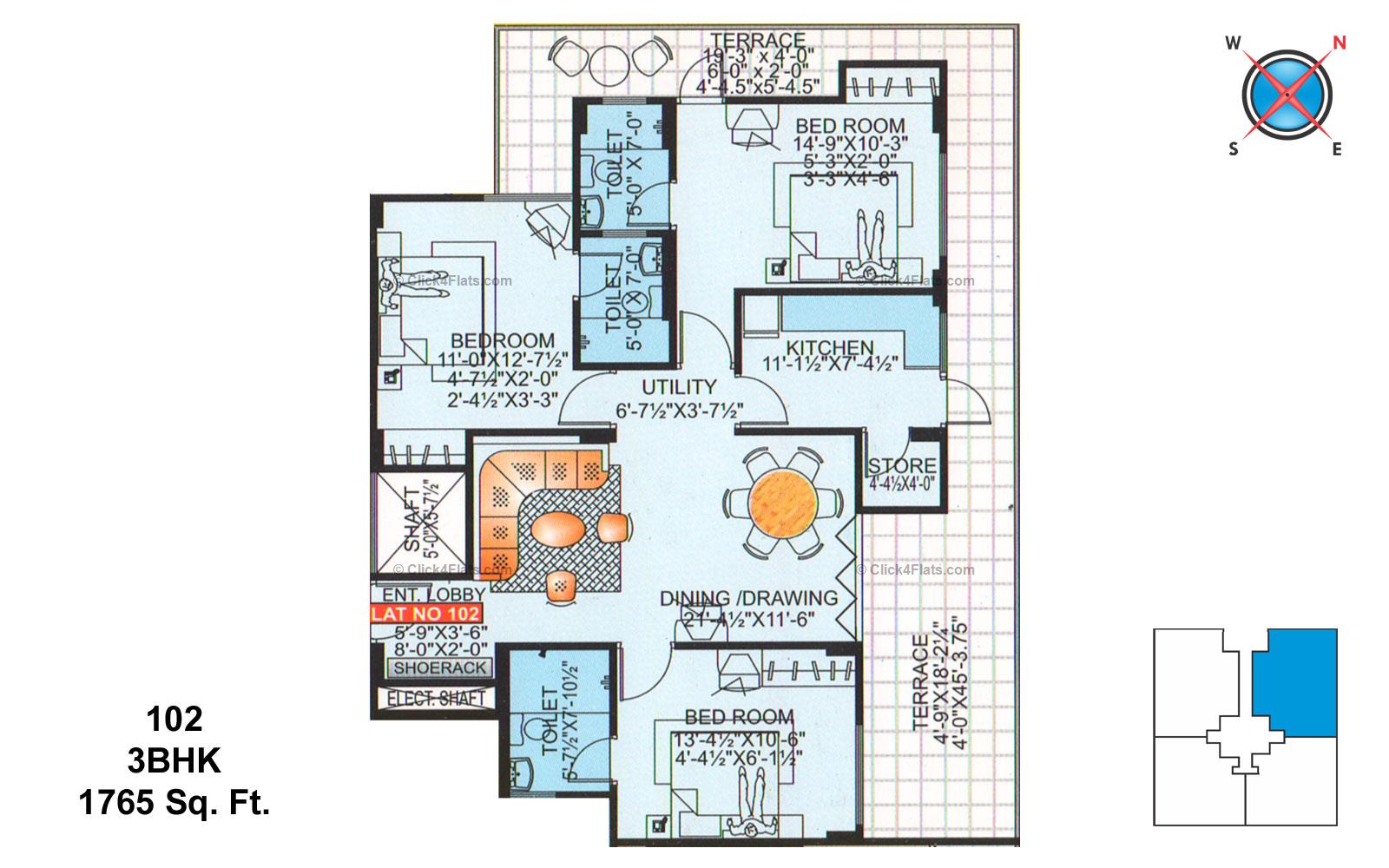 Paradise Gardens 3 BHK 