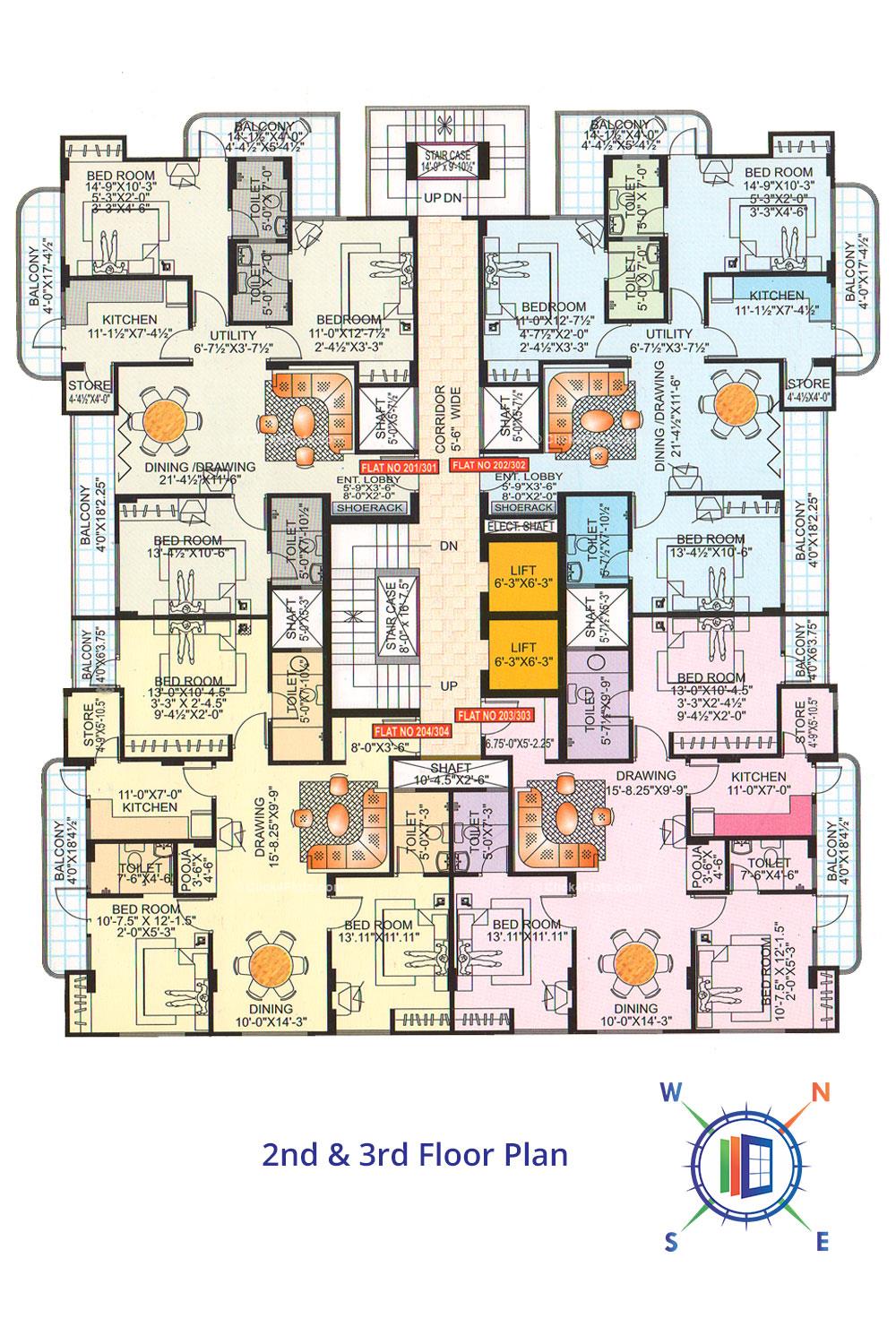 Paradise Gardens 2nd & 3rd Floor Plan