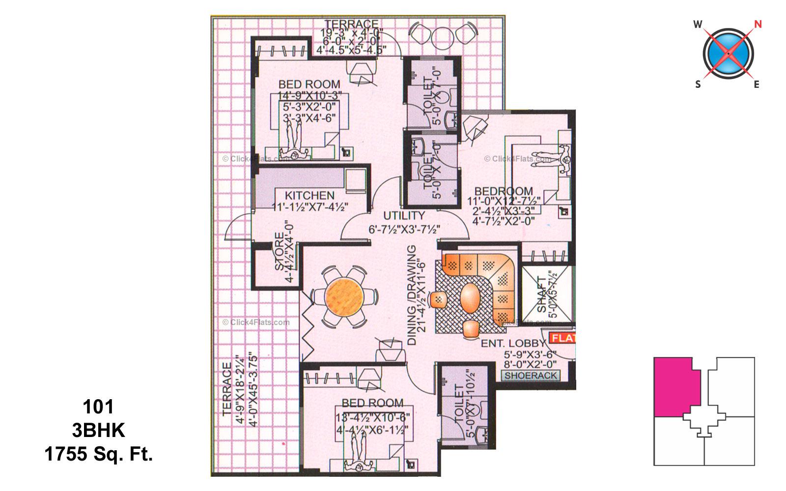 Paradise Gardens 3 BHK 