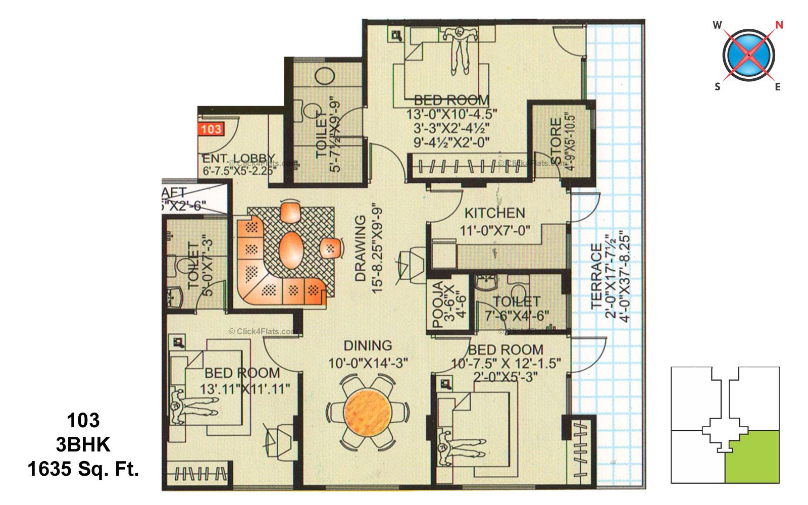 Paradise Gardens 3 BHK 