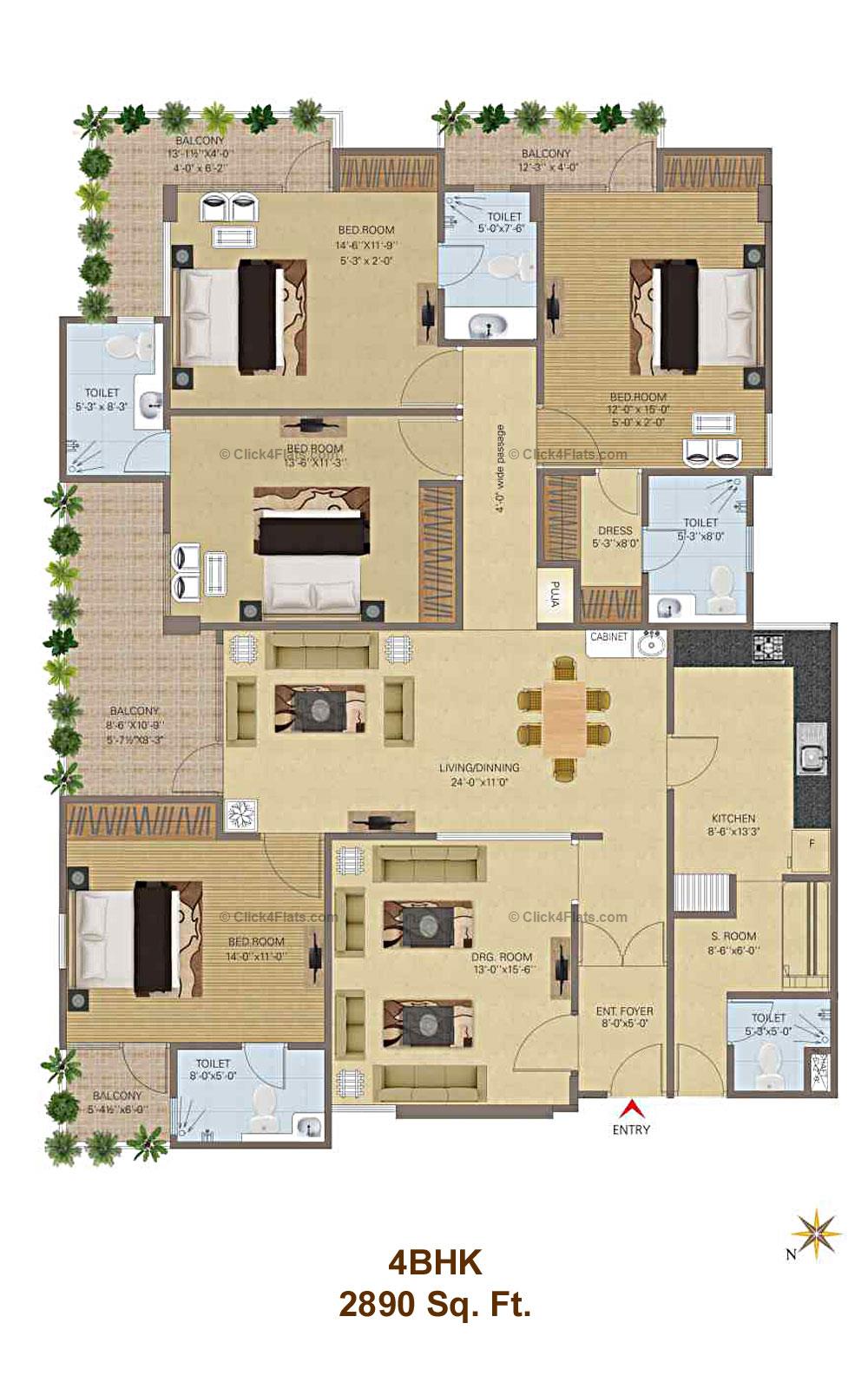 Ashok Millborn 4 BHK 