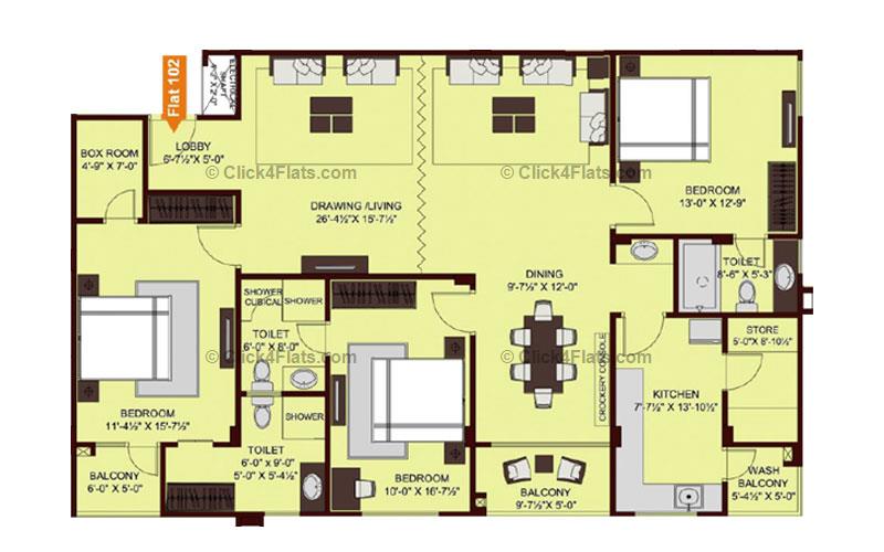 Ridhiraj Enclave 3 BHK 