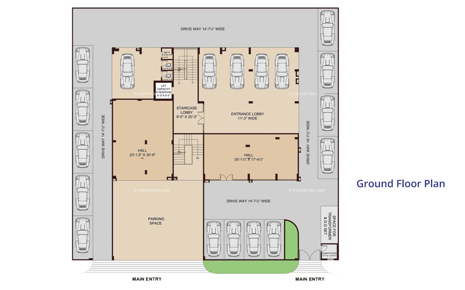 Ridhiraj Enclave Ground Floor Plan