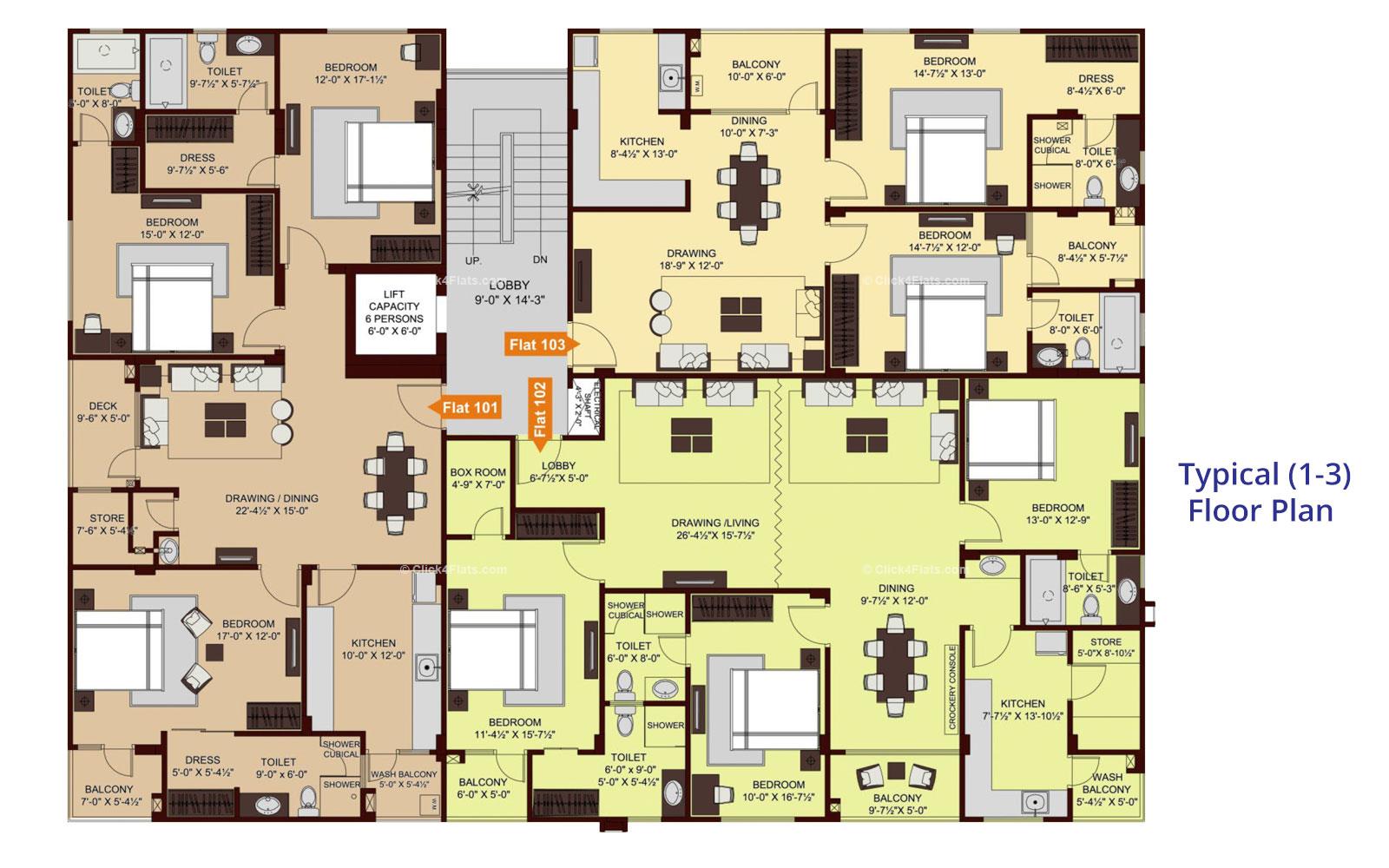 Ridhiraj Enclave Typical Floor Plan