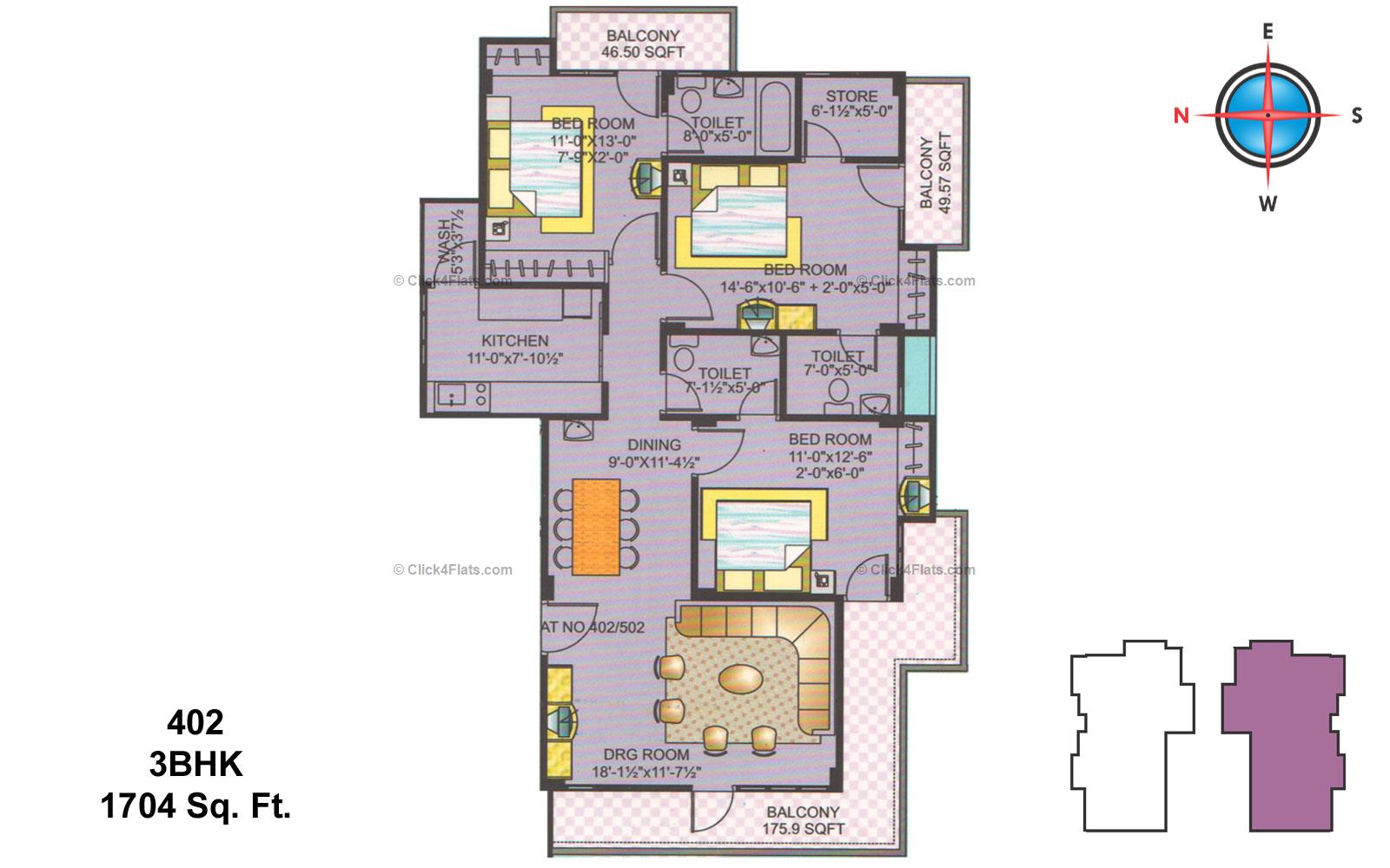 Royal Paradise Krishna 3 BHK 