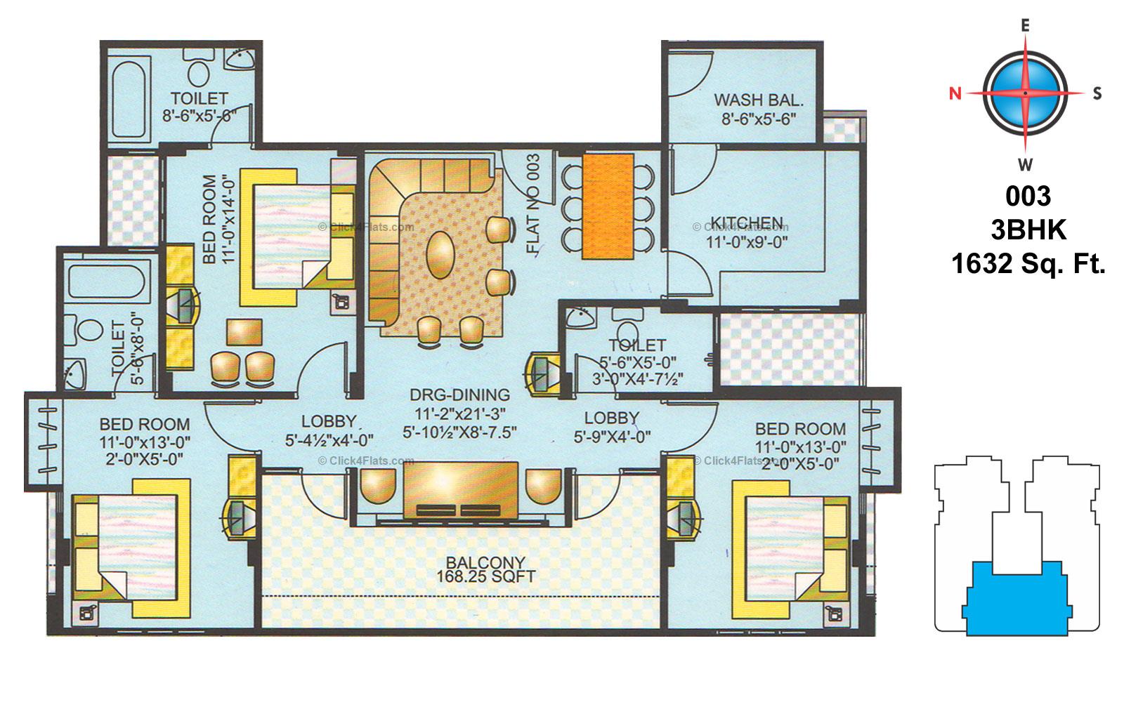 Royal Paradise Krishna 3 BHK 