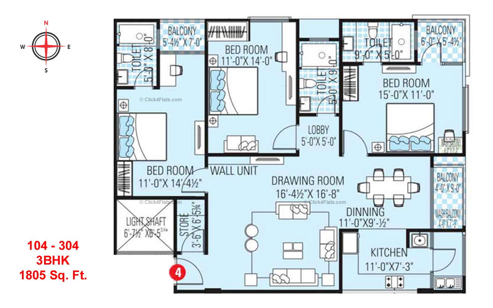 Sunshine Shalimar 3 BHK 