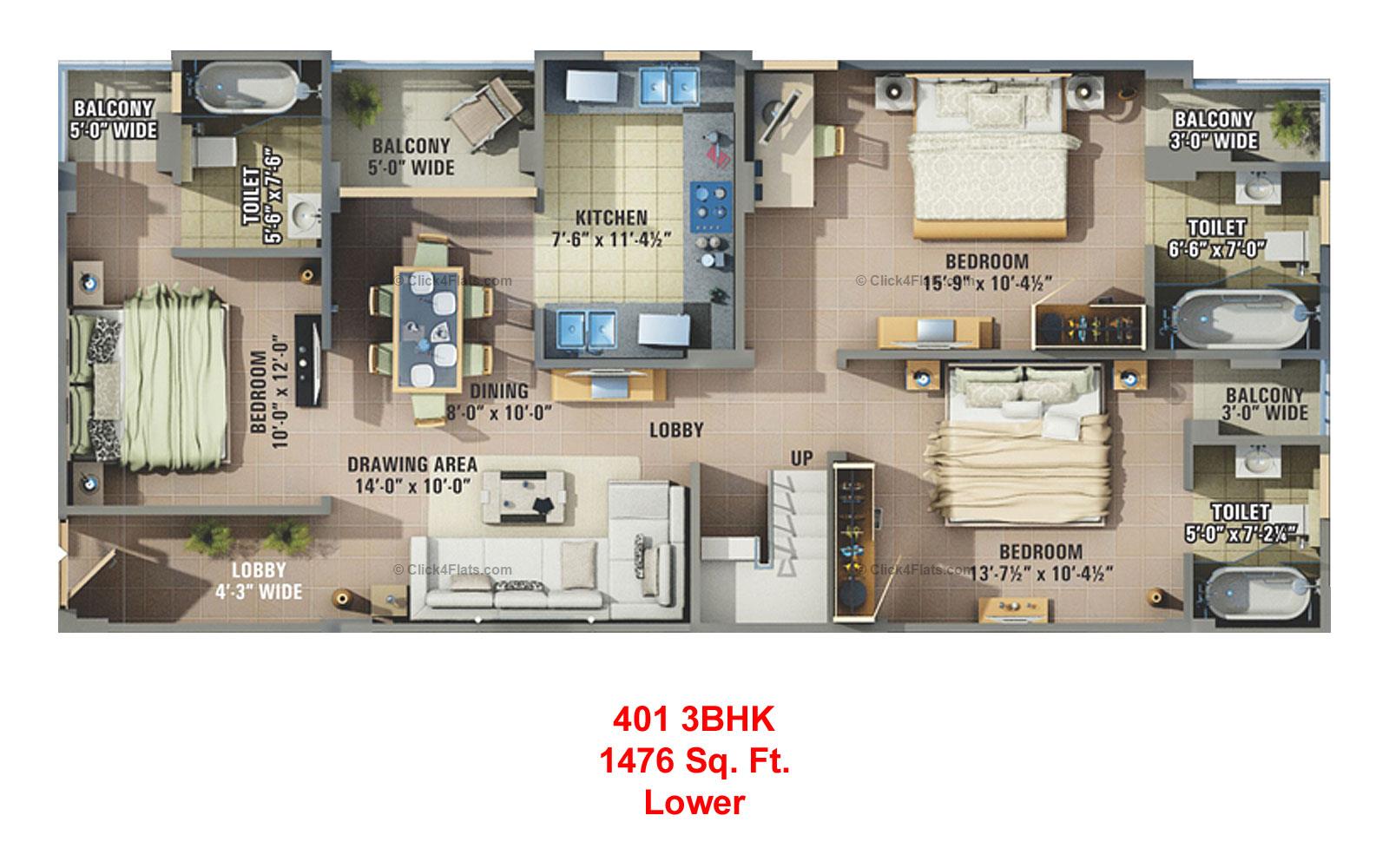 Sunshine Krishna 3 3 BHK 