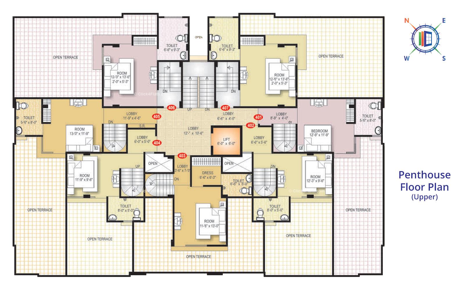 Arihant Enclave Penthouse (Upper Floor Plan)