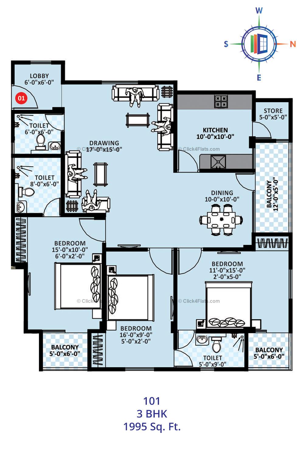 Imperial Heights 3 BHK 