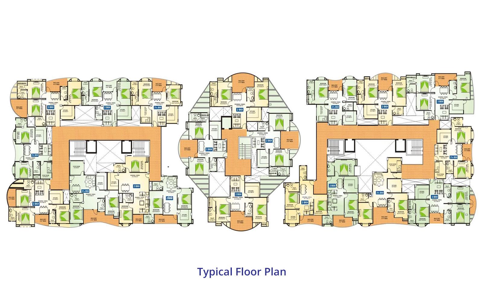 Aradhana Residency  Typical Floor Plan