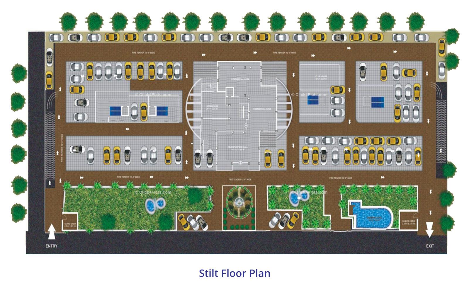 Aradhana Residency  Stilt Floor Plan