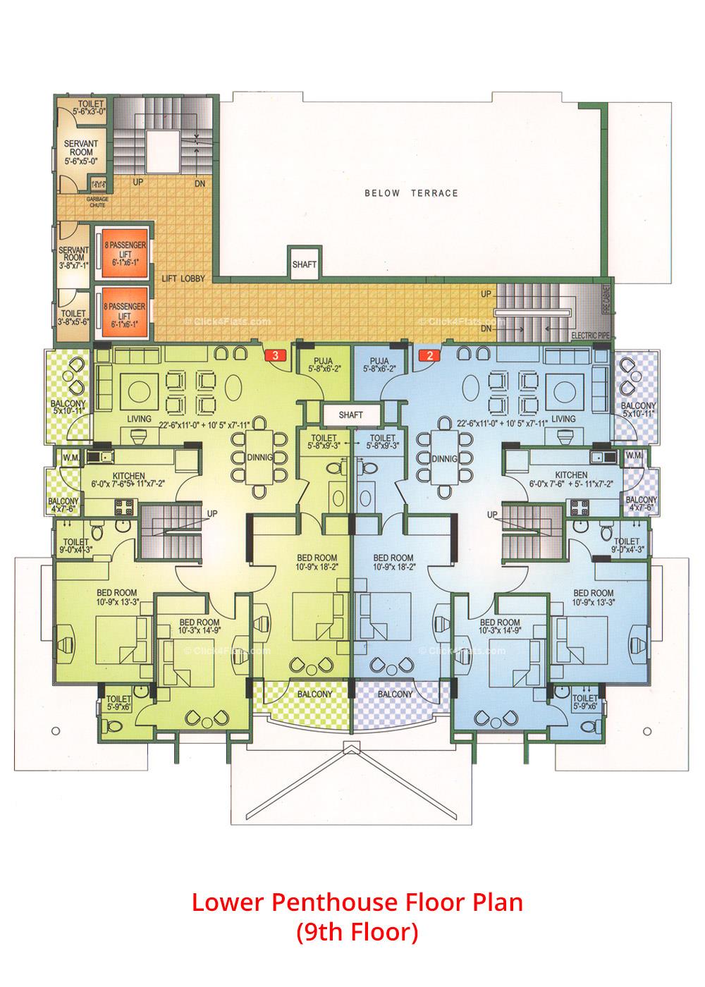 Roop Garden Lower Penthouse Floor Plan