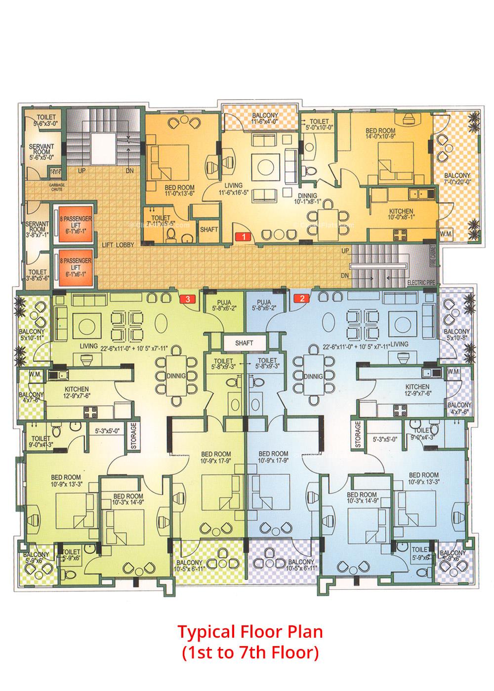 Roop Garden Typical Floor Plan